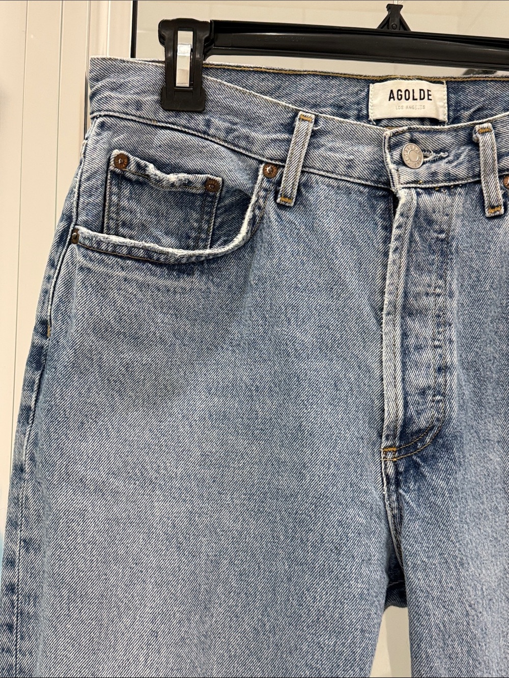 A Golde Lana Sway Light Wash jeans button fly raw hem size 28 - Picture 6 of 13